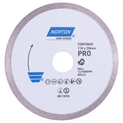 DISCO DIAMANTADO 110MM CONTINUO PRO NORTON